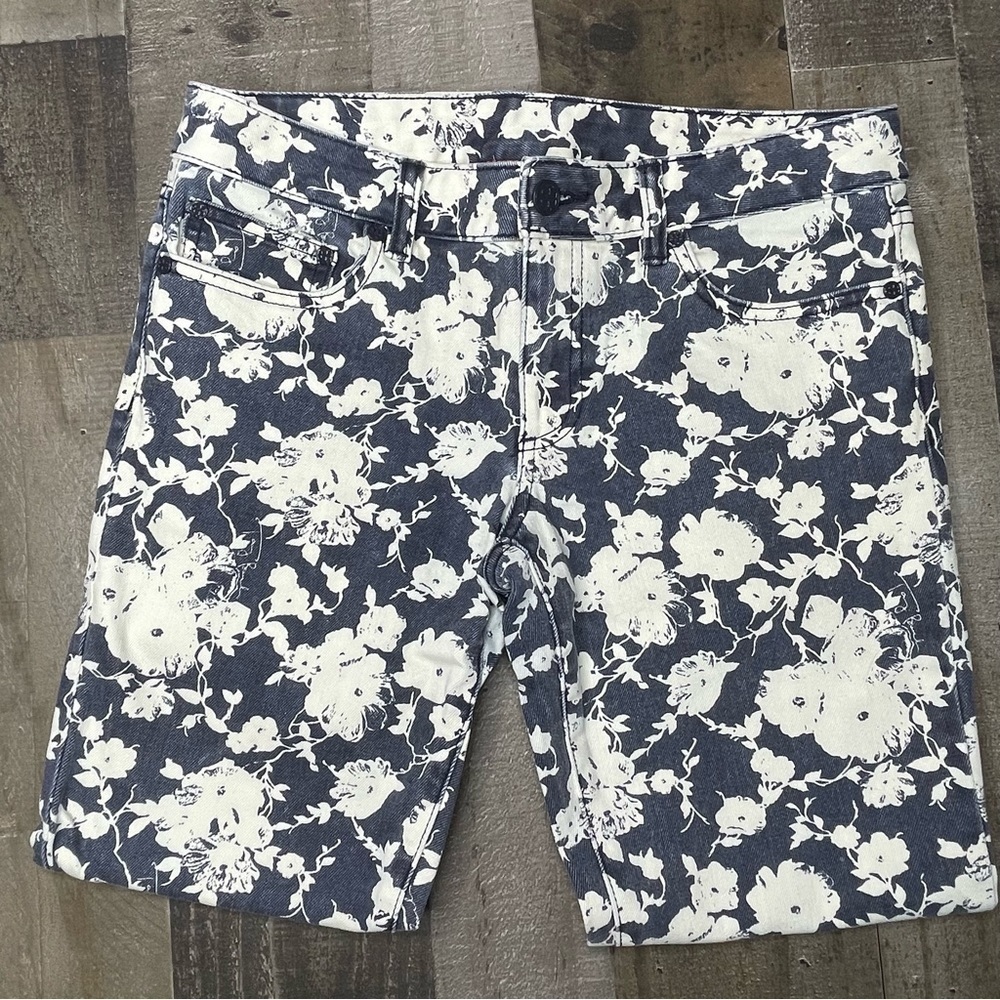 Tory Burch Floral Alexa Cropped Skinny Jeans size 28 - Picture 8 of 14